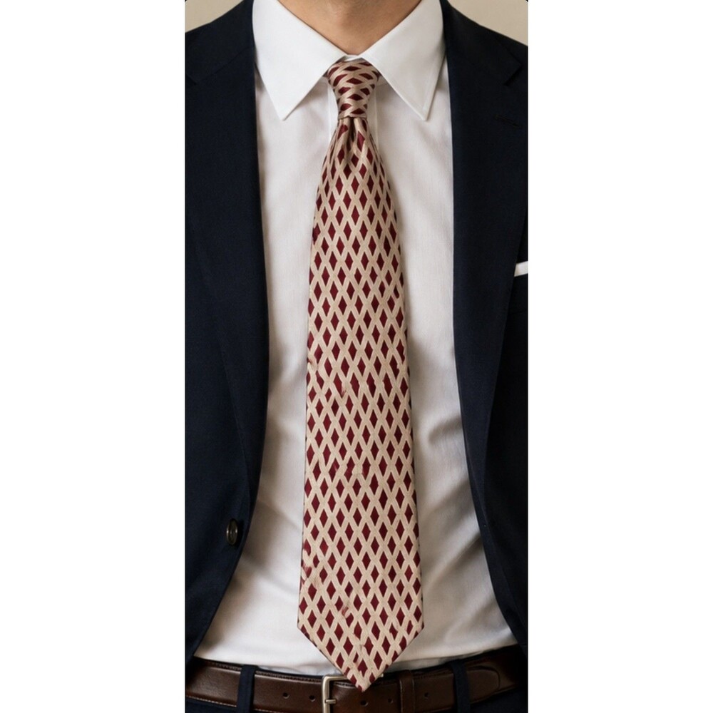 VINTAGE 1940S WEMBLEY TIE Satin Red & White Plaid